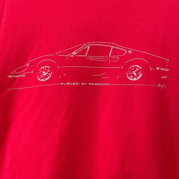 Hunziker Apparel Dino 206 Car Cotton Red Graphic T-Shirt Size Men's Medium - Picture 2 of 9